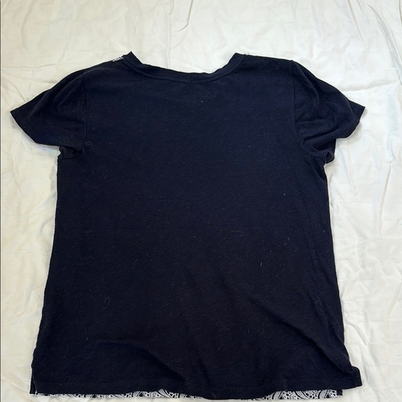 J Crew Navy and White Paisley Eyelet Lace Top - Picture 5 of 5